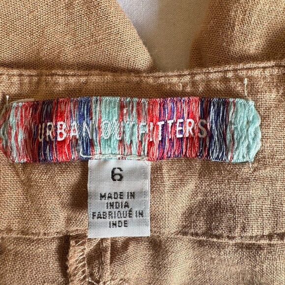 URBAN OUTFITTERS Women's Size 6 Viscose/Linen Blend Trousers Light Taupe Neutral - Picture 5 of 8